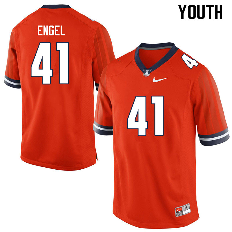 Youth #41 Preston Engel Illinois Fighting Illini College Football Jerseys Sale-Orange